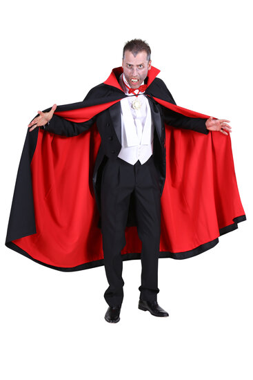 Dracula cape deluxe zwart-rood