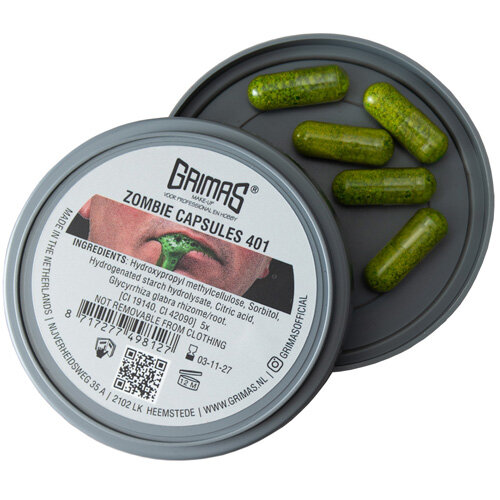 Grimas Zombie capsules groen 5 stuks