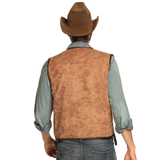 Cowboy vest met koeienprint volwassenen