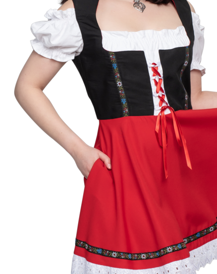 Dirndl jurk Gabi rood-zwart