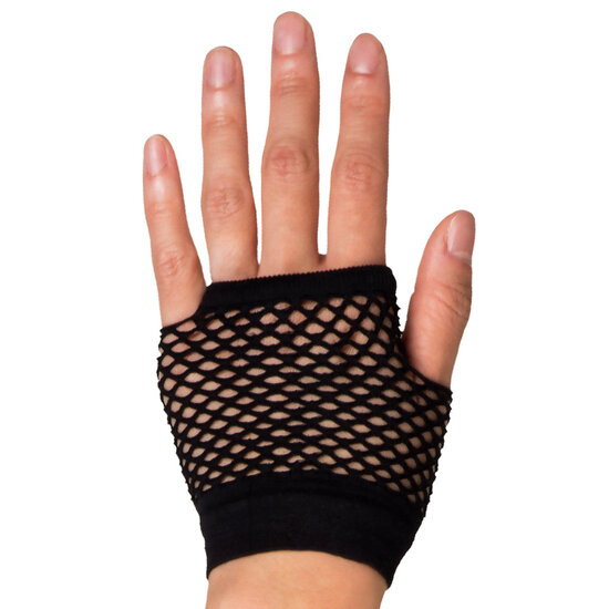Net handschoenen kort zwart