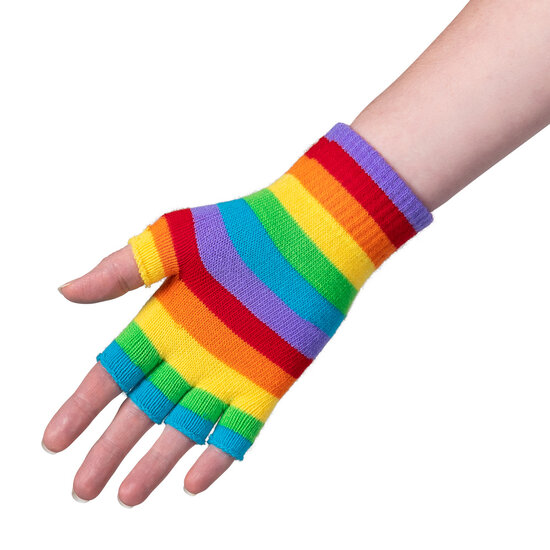 Vingerloze handschoenen regenboog