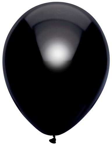Ballonnen metallic zwart - 30 cm