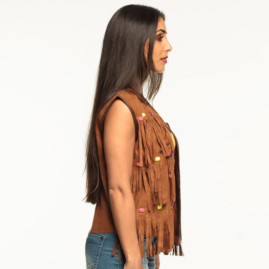 Hippie vest met steentjes volwassenen