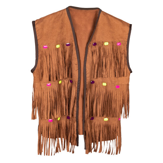 Hippie vest met steentjes volwassenen