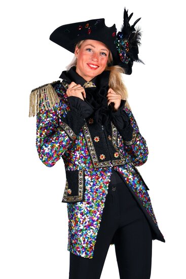 Carnavalsjas dames Sequinmaster mix van kleuren