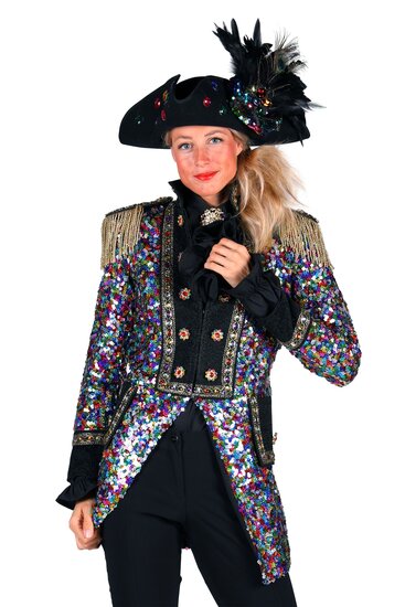 Carnavalsjas dames Sequinmaster mix van kleuren