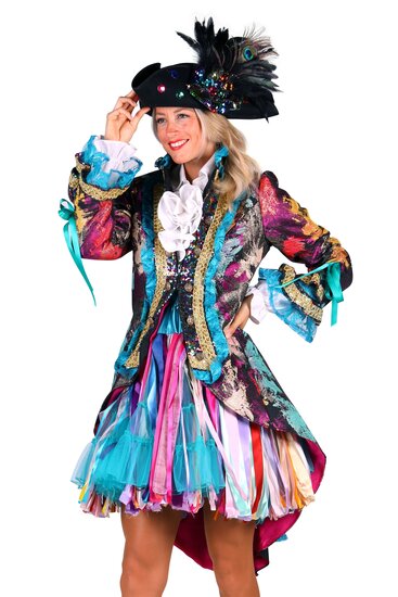 Carnavalsjas dames Global paint mix van kleuren