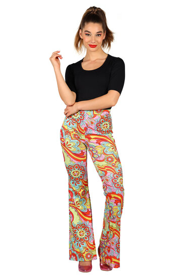 Hippie broek Flower Power dames