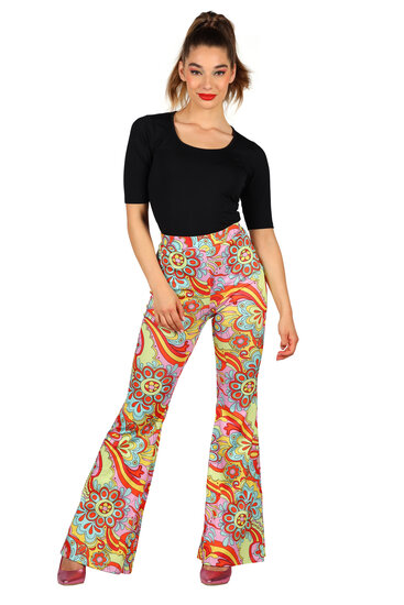 Hippie broek Flower Power dames