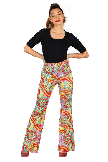 Hippie broek Flower Power dames