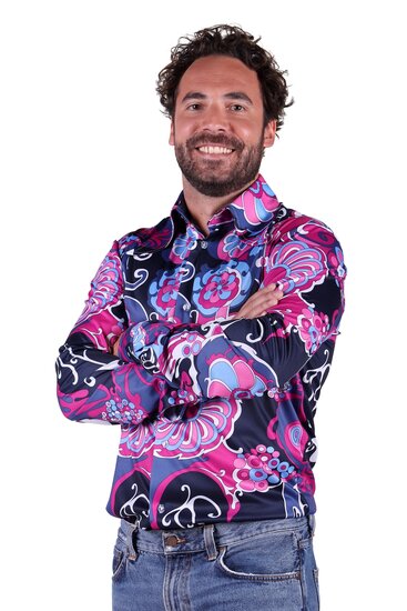 Shirt hippie paars heren