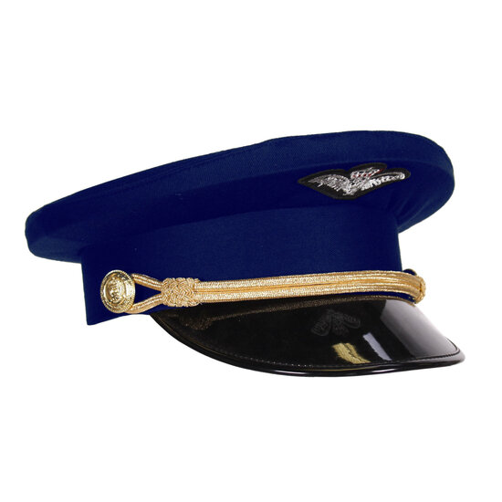 Pilotenpet blauw luxe