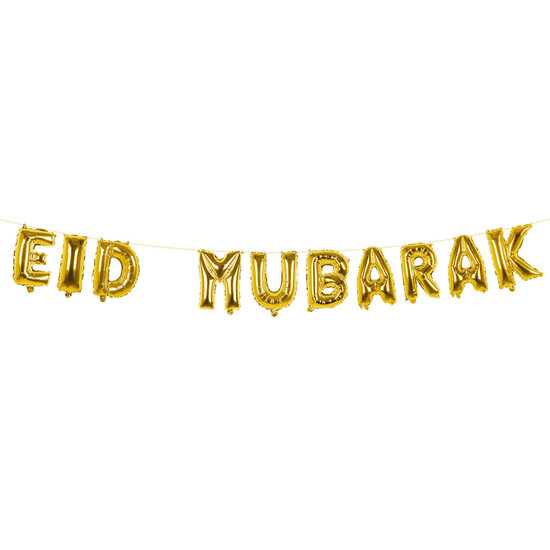 Folieballonslinger Eid Mubarak goud