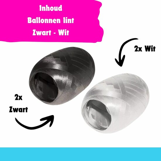 Lint wit en zwart set - 20 meter per rol