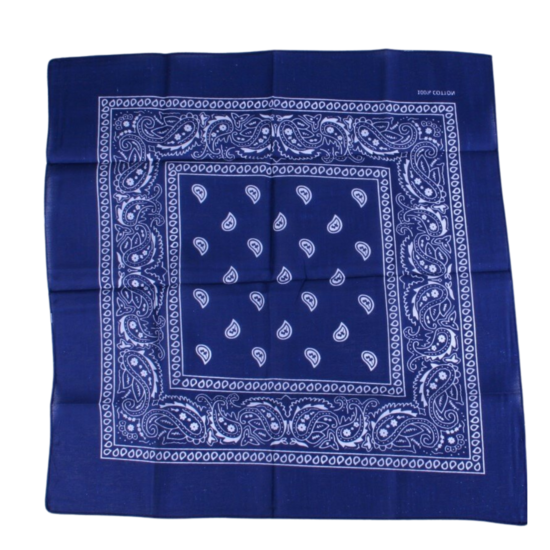 Zakdoek donker blauw met motief