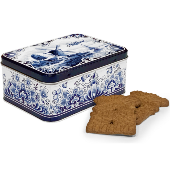 Blik met speculaas Delftsblauw