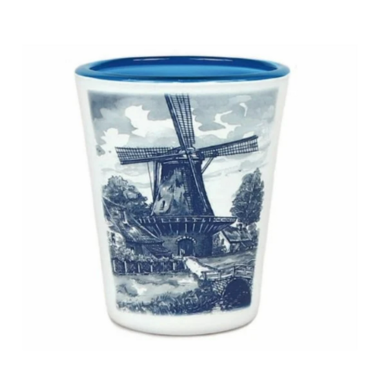 Shotglas Molen Delftsblauw