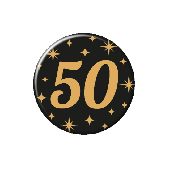 Button Classy Zwart-Goud - 50 jaar