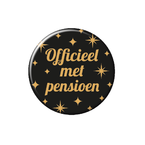 Button Classy Zwart-Goud - Pensioen