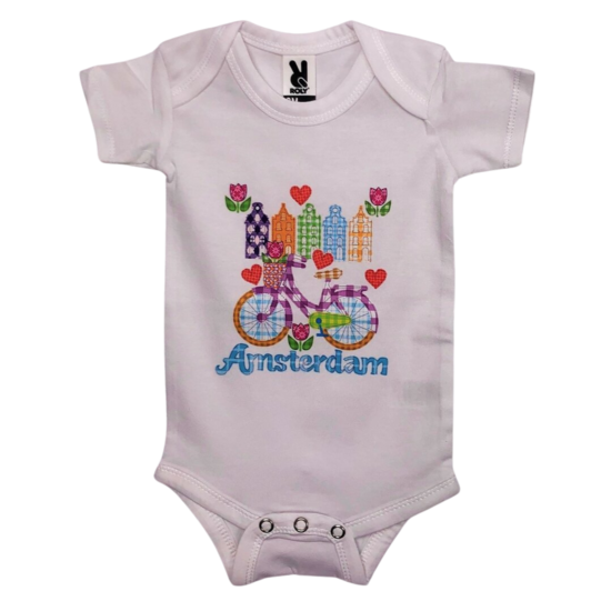 Romper wit Amsterdam fiets baby&#039;s