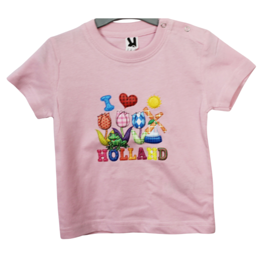 Kinder t-shirt roze Holland tulpen