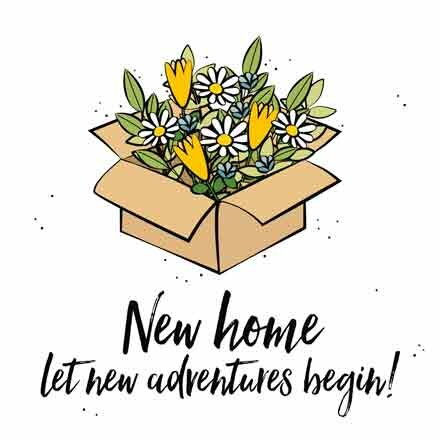 Wenskaart - New Home New Adventures