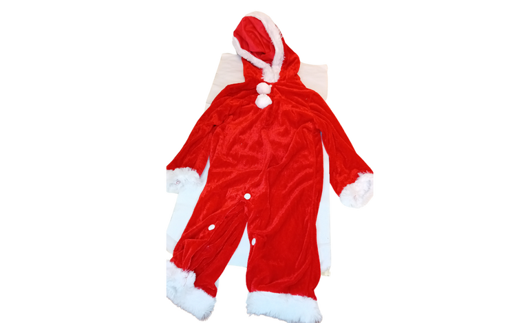 Tweede kans -Kerst babykostuum Jumpsuit met capuchon