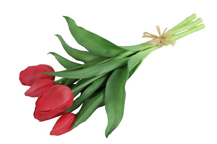Kunstboeket Tulpen - Kunstbloem Fuchsia - 5 Stuks