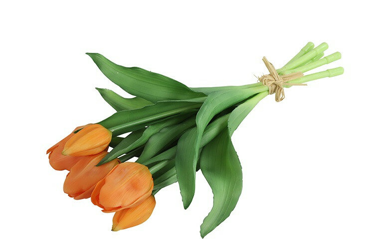 Kunstboeket Tulpen - Kunstbloem Oranje - 5 Stuks