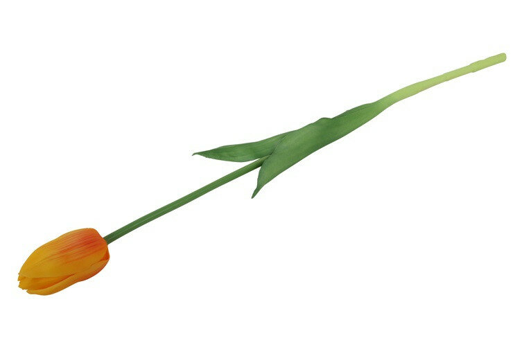 Kunstbloem Tulp - Geel en Oranje - Zijdebloem