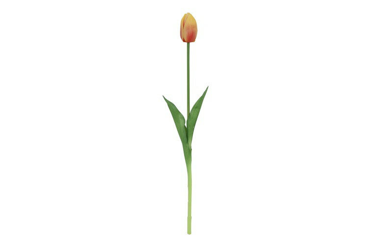 Kunstbloem Tulp - Geel en Bruin - Zijdebloem