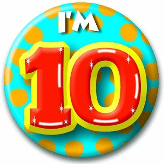 Button 10 jaar