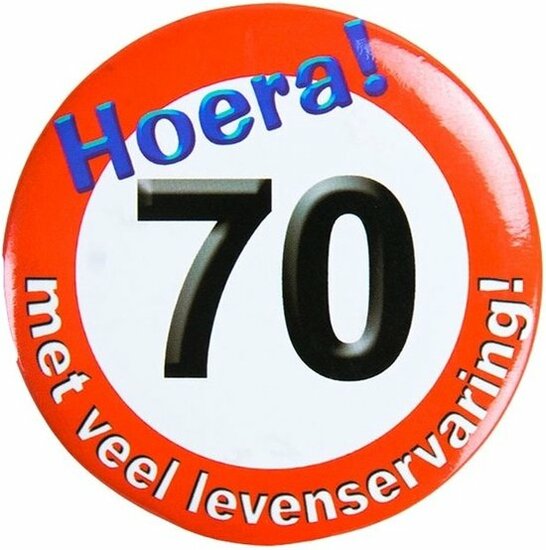 70 jaar button