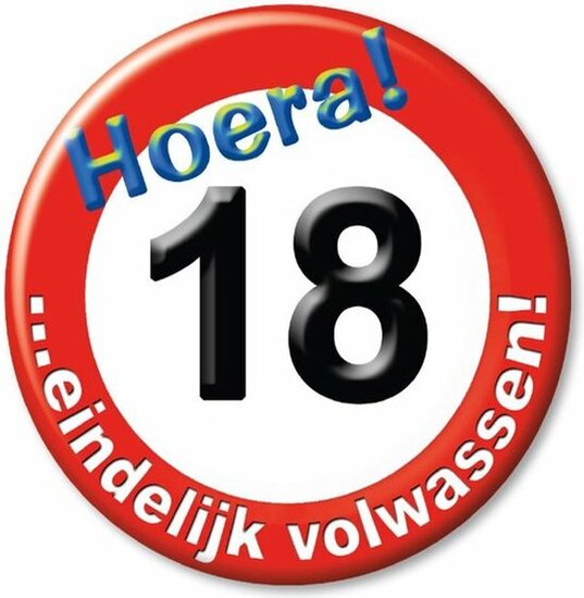 18 jaar button
