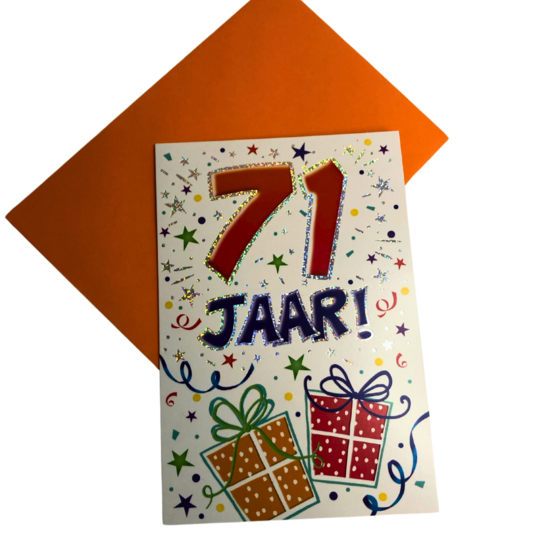 Verjaardagskaart That funny age 71 jaar