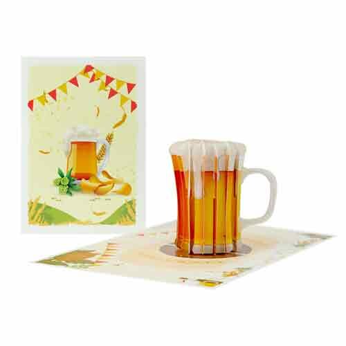 Wenskaart Kiriori 3D- Bier Kaart - met Envelop