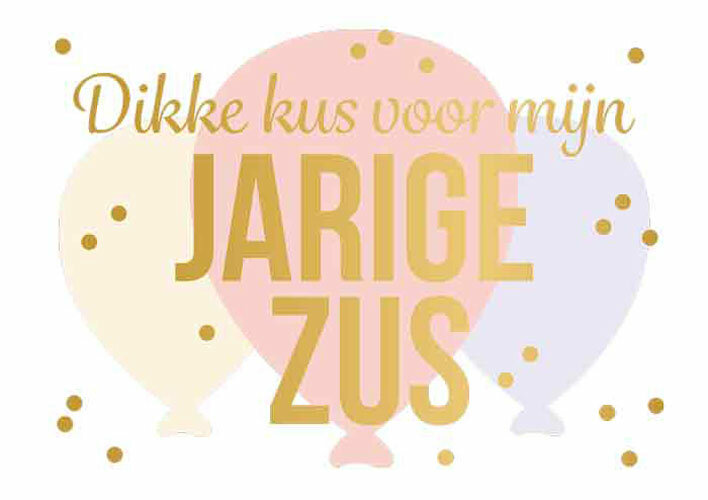 Wenskaart Daisy Dikke Kus Voor Mijn Jarige Zus