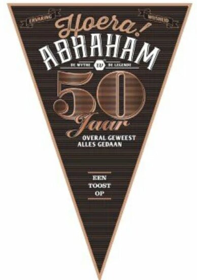 Puntvlag - Abraham 50 - Zwart-Goud