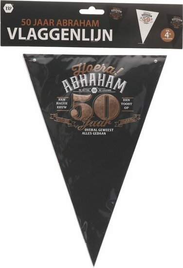 Vlaggenlijn - Abraham 50 - Zwart - Rosé Goud - Wit - 4 meter