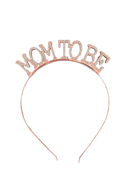 Diadeem Gender Reveal - Mom To Be - Ros&eacute; Goud met Steentjes