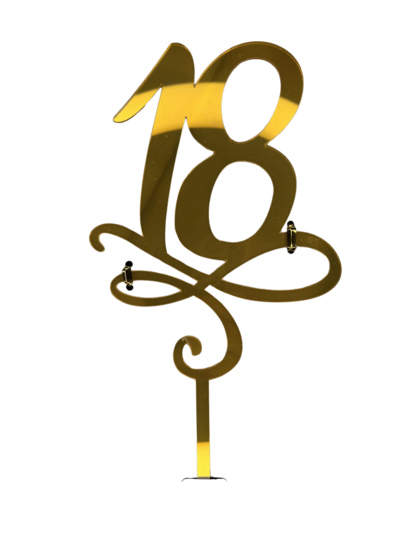 Taartprikker - Verjaardag 18 Jaar - Cake Topper Goud