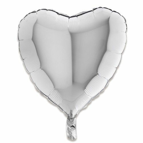 folieballon hart zilver