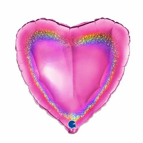 Folieballon Hart Glitter - Fuchsia - 45 cm