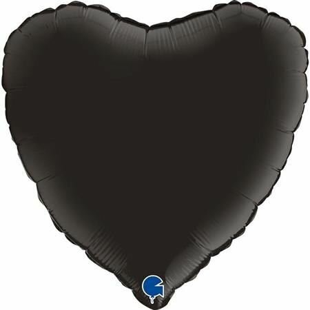Folieballon zwart hart 43 cm