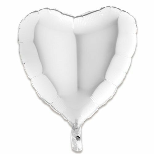 Folieballon wit hart 43 cm