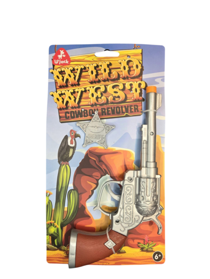 Cowboy Pistool - Met Sheriff Ster Zilver - Plastic