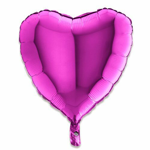 Folieballon Hart - Paars - 45 cm