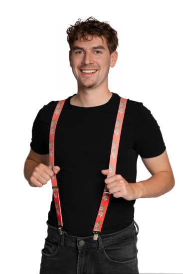 Oktoberfest Bretels - Edelweiss - Rood
