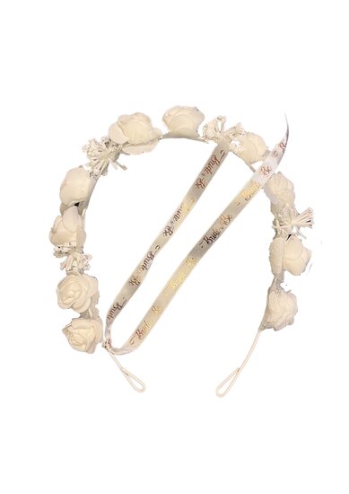 Diadeem Vrijgezellen Feest - Witte Bloemen - Bride To Be